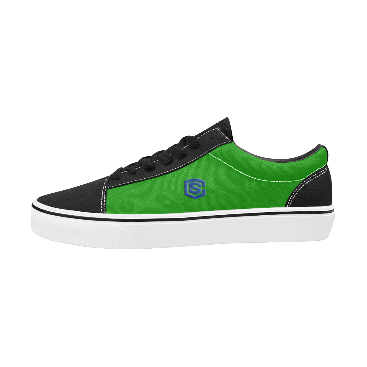blue logo Women's Low Top Skateboarding Shoes (Model E001-2)