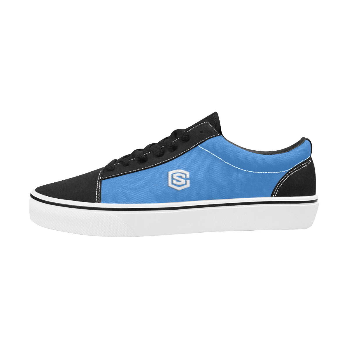 white logo Men's Low Top Skateboarding Shoes (Model E001-2)