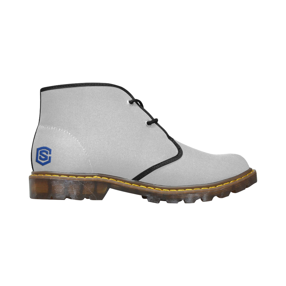 blue logo Women's Canvas Chukka Boots (Model 2402-1)