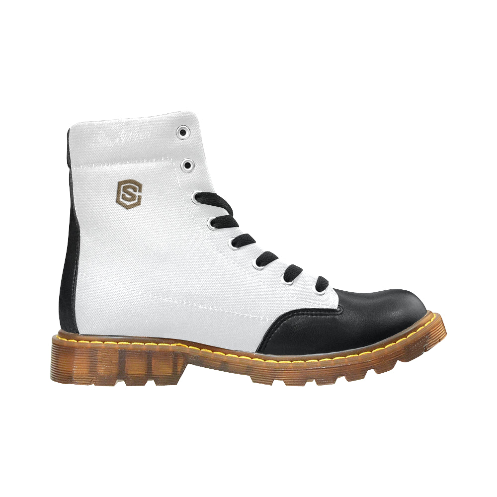 brown logo Apache Round Toe Men's Winter Boots (Model 1402)