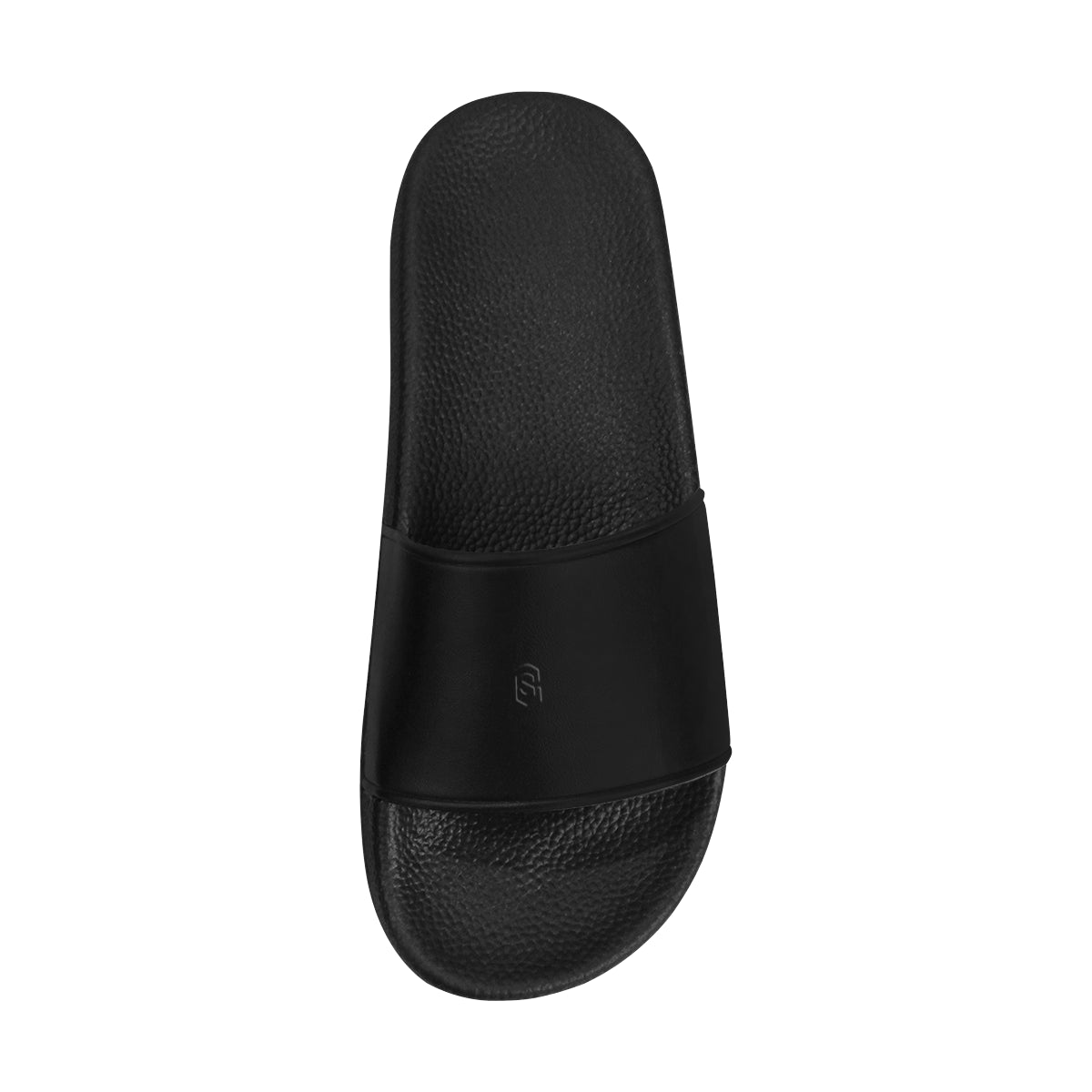 black logo Women's Slide Sandals (Model 057)