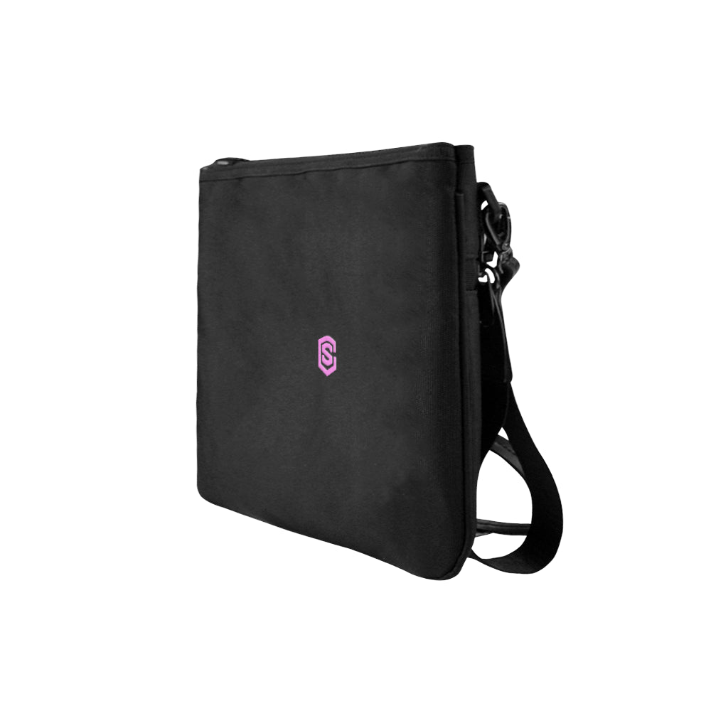 BLACK SLIM CLUTCH BAG pink logo Slim Clutch Bag (Model 1668)