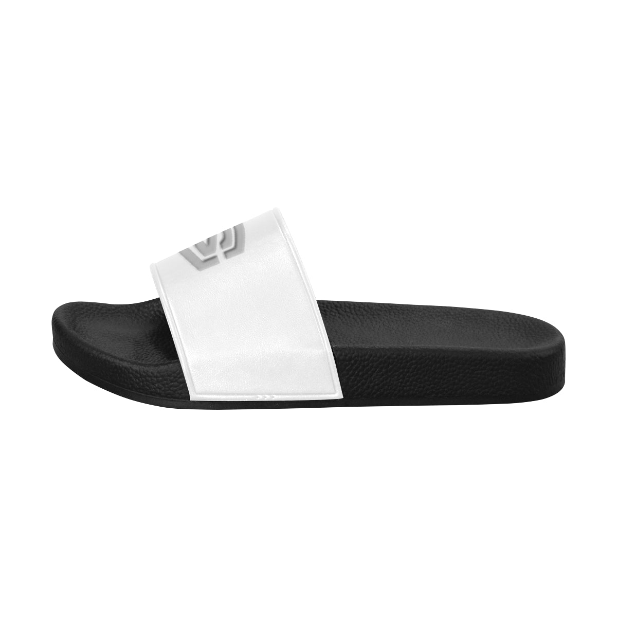 silver logo Men's Slide Sandals (Model 057)