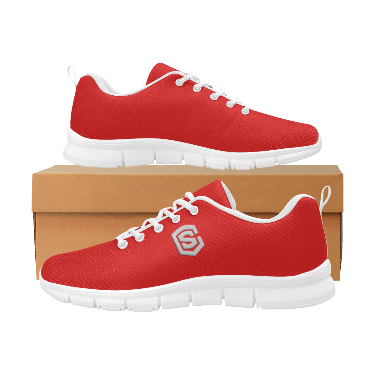 silver logo Women's Breathable Running Shoes (Model 055)