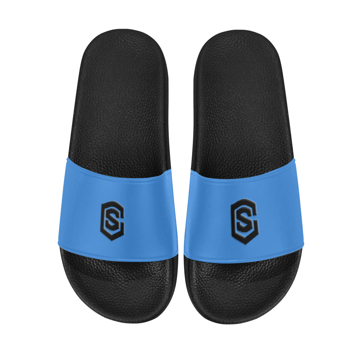 black logo Men's Slide Sandals (Model 057)