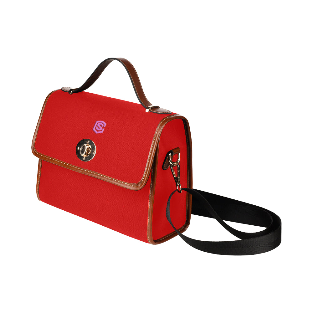 RED WATERFROOF CANVAS BAG PINK logo Waterproof Canvas Bag/All Over Print (Model 1641)