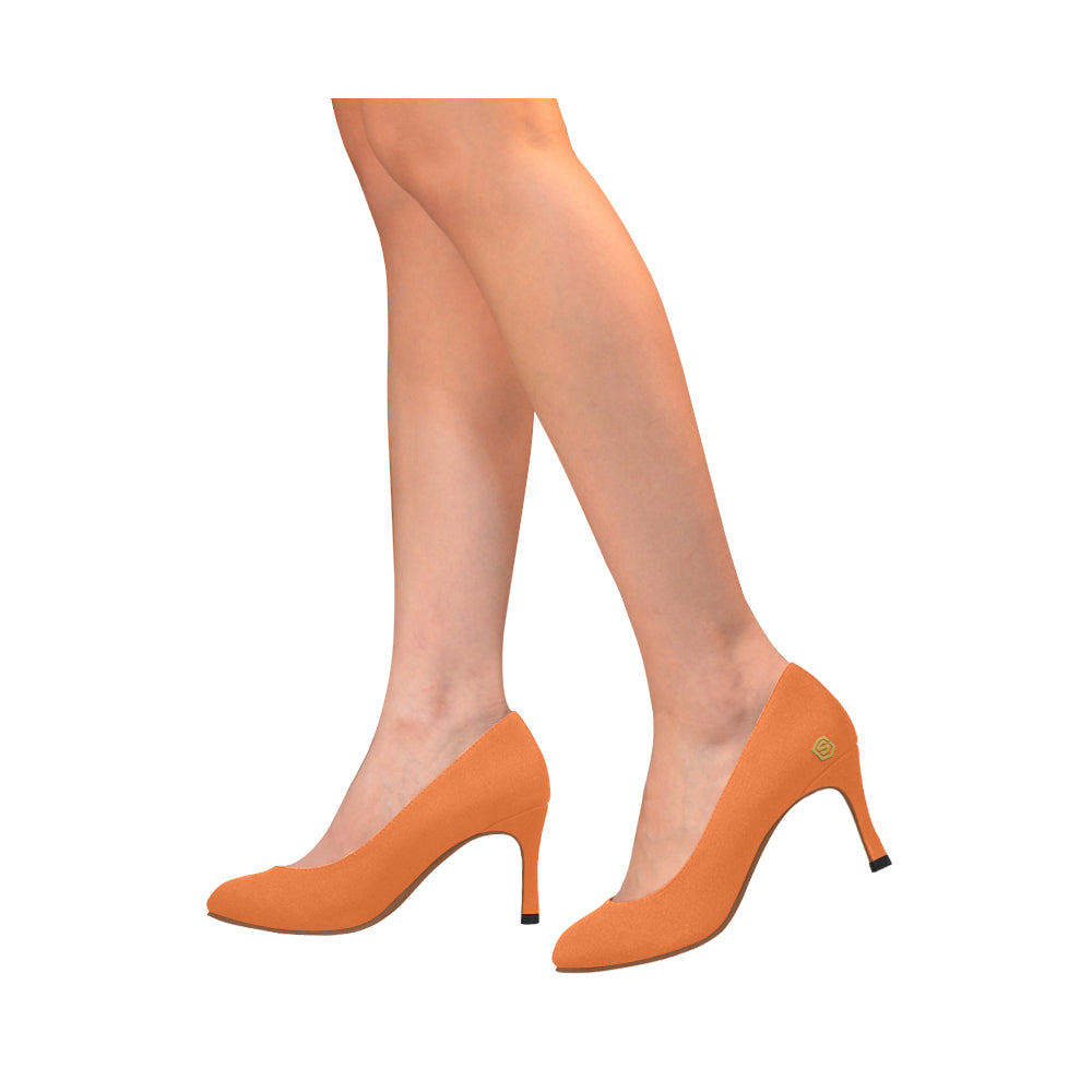gold logo Women's High Heels (Model 048)