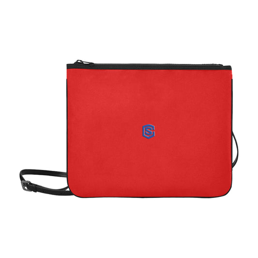 RED SLIM CLUTCH BAG blue logo Slim Clutch Bag (Model 1668)