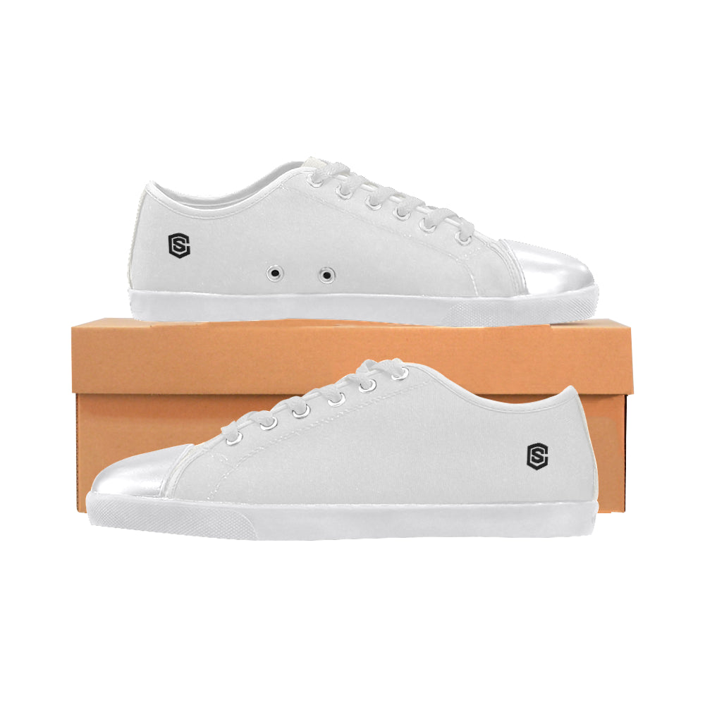 black Logo Men's Canvas Shoes (Model 016)