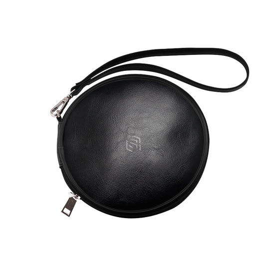 BLACK ROUND BAG black logo Round Makeup Bag (Model 1625)