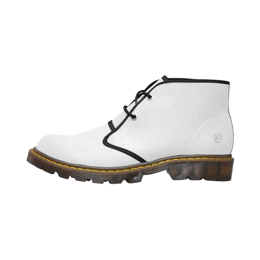 white Men's Canvas Chukka Boots (Model 2402-1)