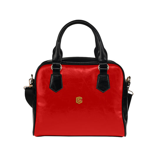 RED Shoulder Handbag gold logo Shoulder Handbag (Model 1634)