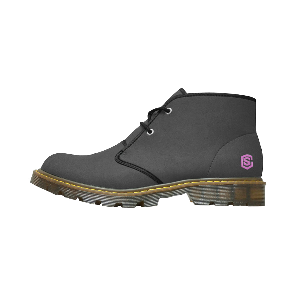 pink logo Women's Nubuck Chukka Boots (Model 2402)