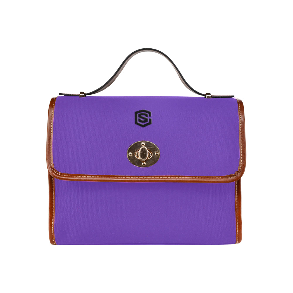 BLUE WATERPROOF CANVAS BAG black logo Waterproof Canvas Bag/All Over Print (Model 1641)