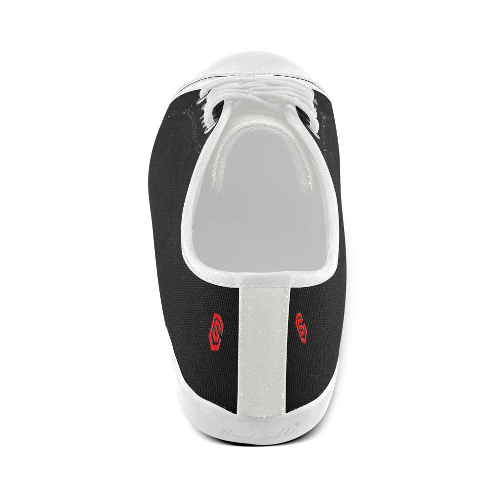 Red Logo Men's Canvas Shoes (Model 016)