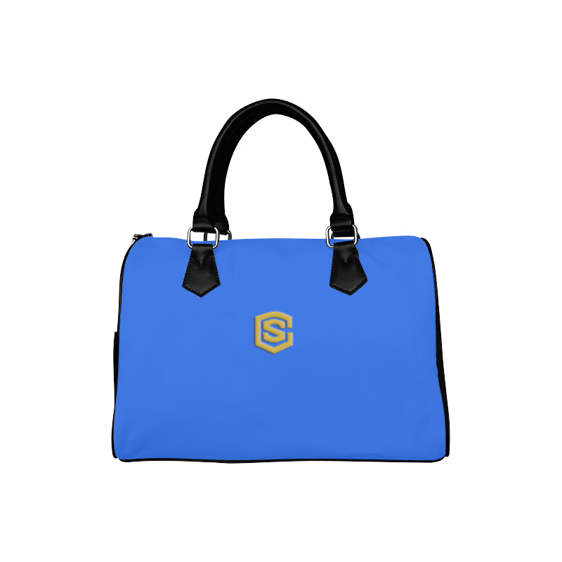 BLUE HANDBAG gold logo Boston Handbag (Model 1621)