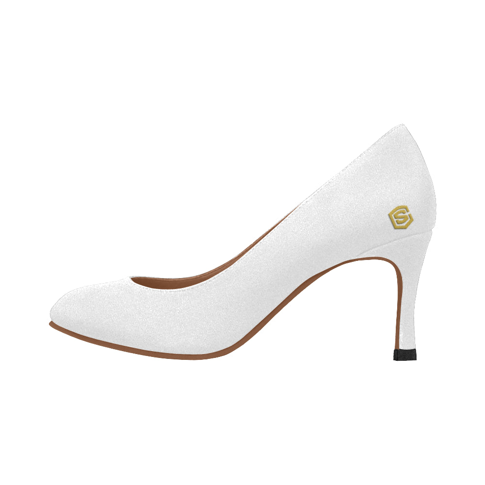 gold logo Women's High Heels (Model 048)