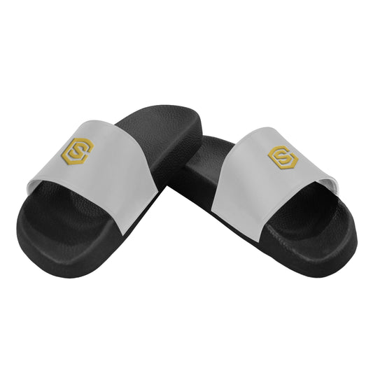 gold logo Men's Slide Sandals (Model 057)