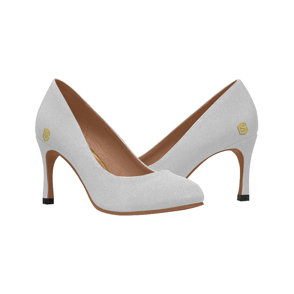 gold logo Women's High Heels (Model 048)