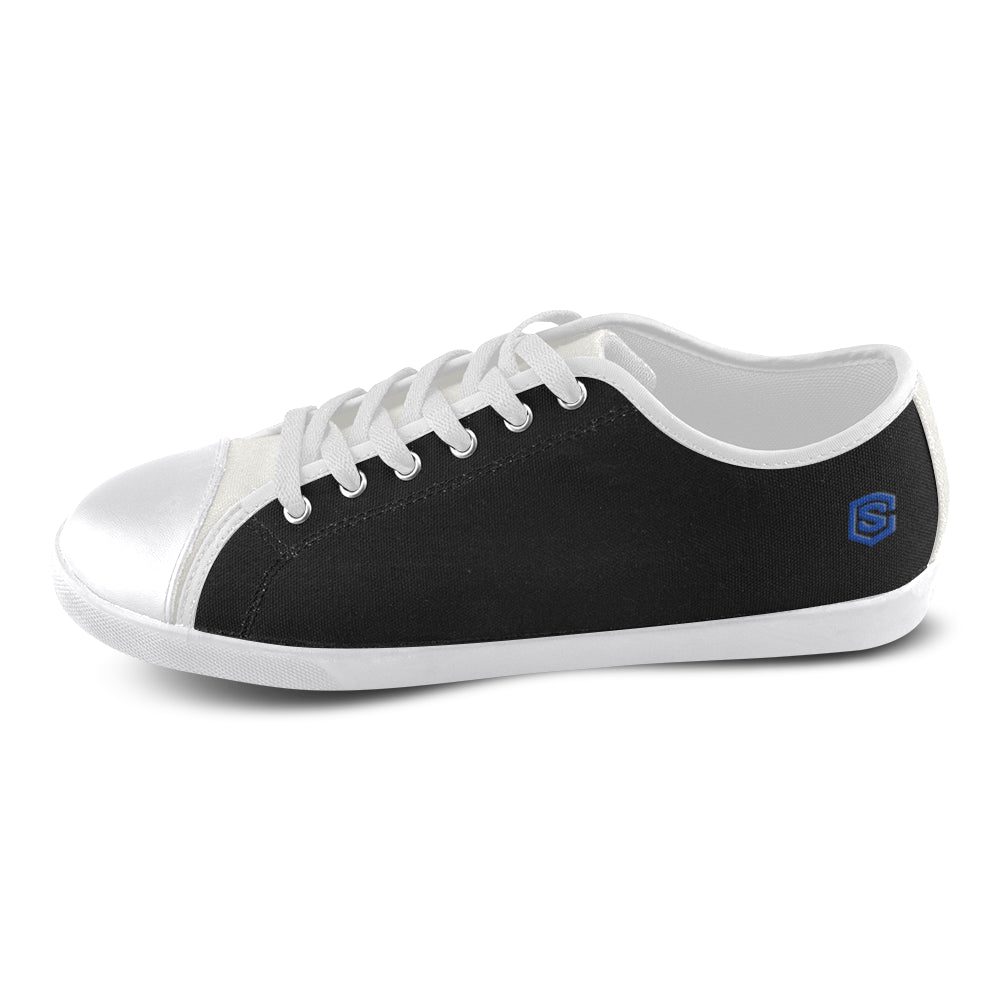 blue logo Women's Canvas Shoes (Model 016)
