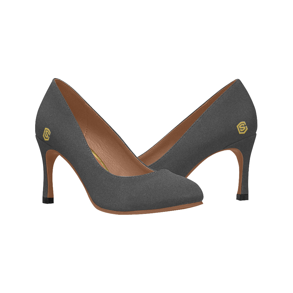 gold logo Women's High Heels (Model 048)