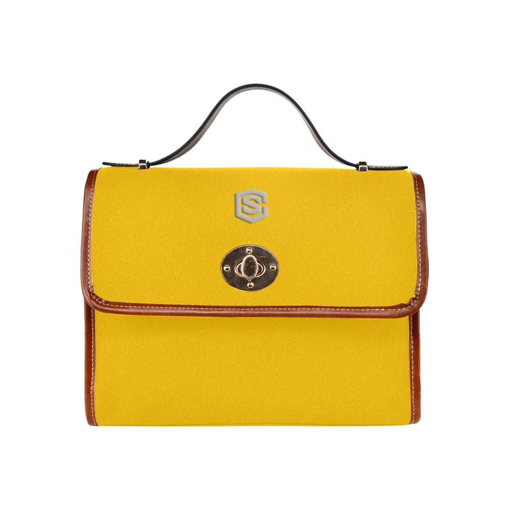 ORANGE WATERFROOF CANVAS BAG silver logo Waterproof Canvas Bag/All Over Print (Model 1641)