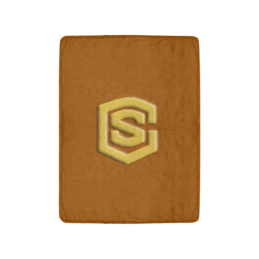 Brown Ultra-Soft Micro Fleece Blanket with Gold Logo Ultra-Soft Micro Fleece Blanket 30"x40"