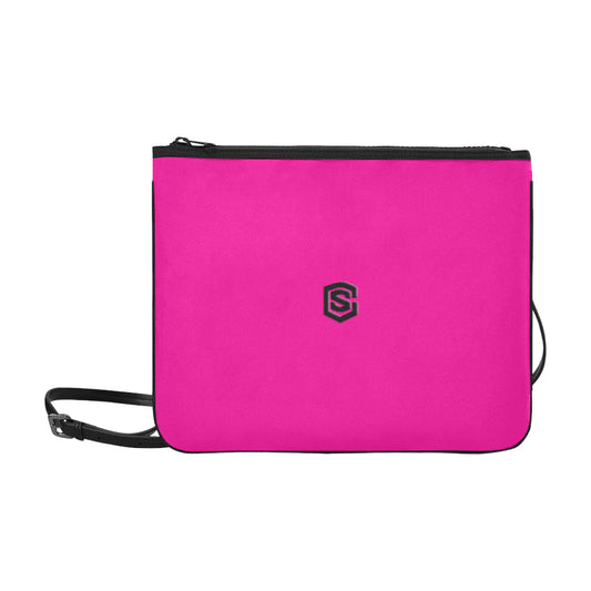 PURPLE SLIM CLUTCH BAG black logo Slim Clutch Bag (Model 1668)