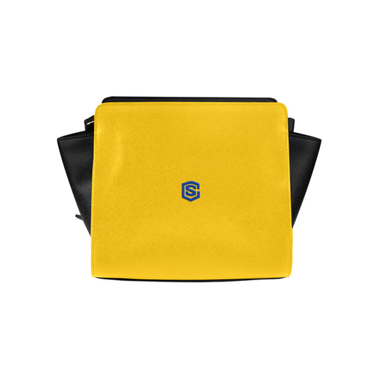 YELLOW SATCHEL BAG blue logo Satchel Bag (Model 1635)