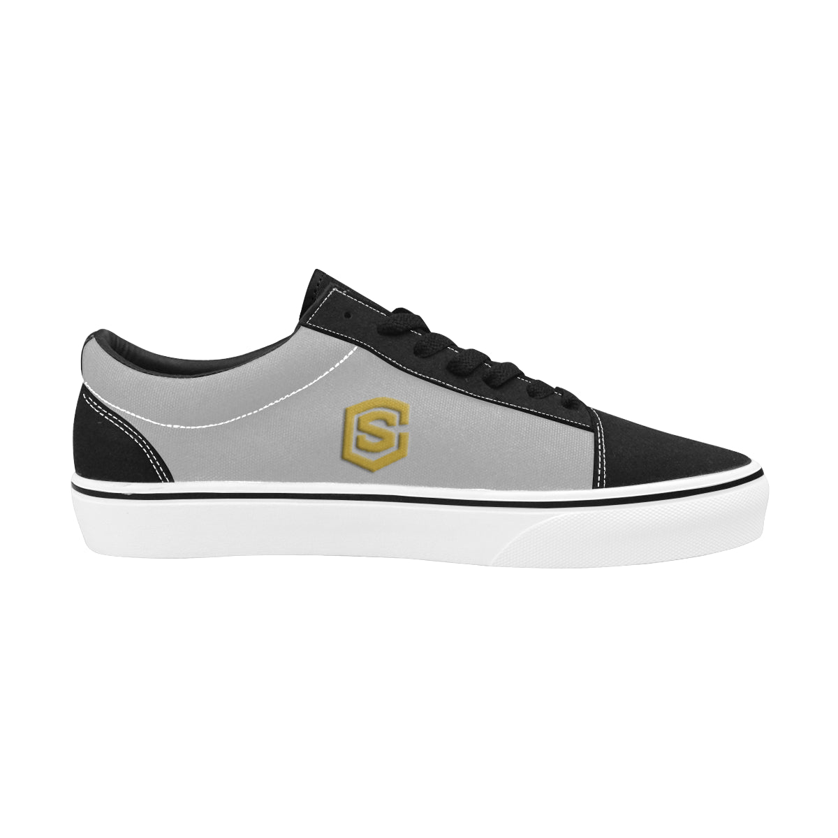 gold logo Men's Low Top Skateboarding Shoes (Model E001-2)