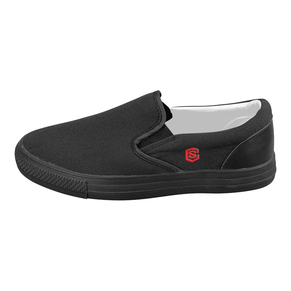 red logo Women's Slip-on Canvas Shoes (Model 019)