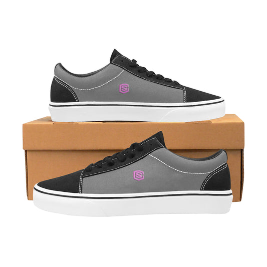 pink logo Women's Low Top Skateboarding Shoes (Model E001-2)