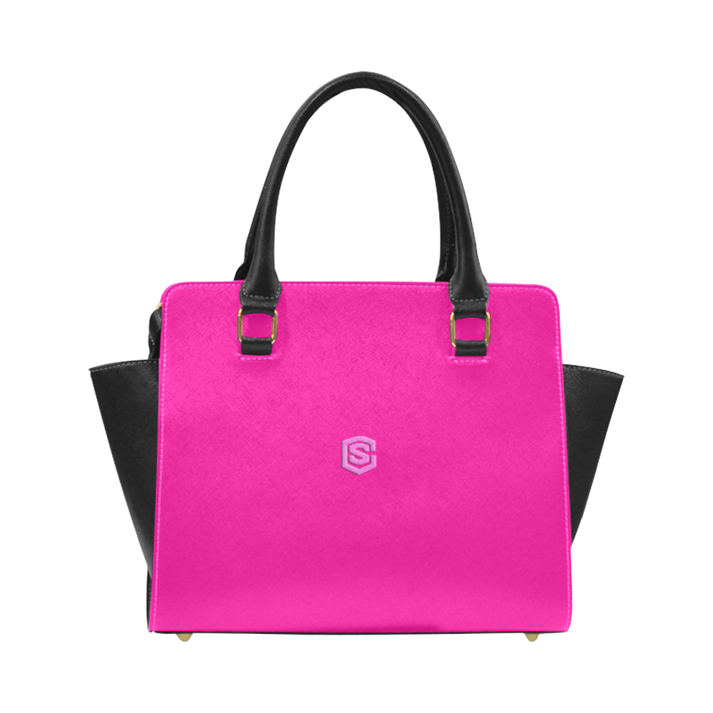 PURPLE CLASSIC SHOULDER HANDBAG pink logo Classic Shoulder Handbag (Model 1653)