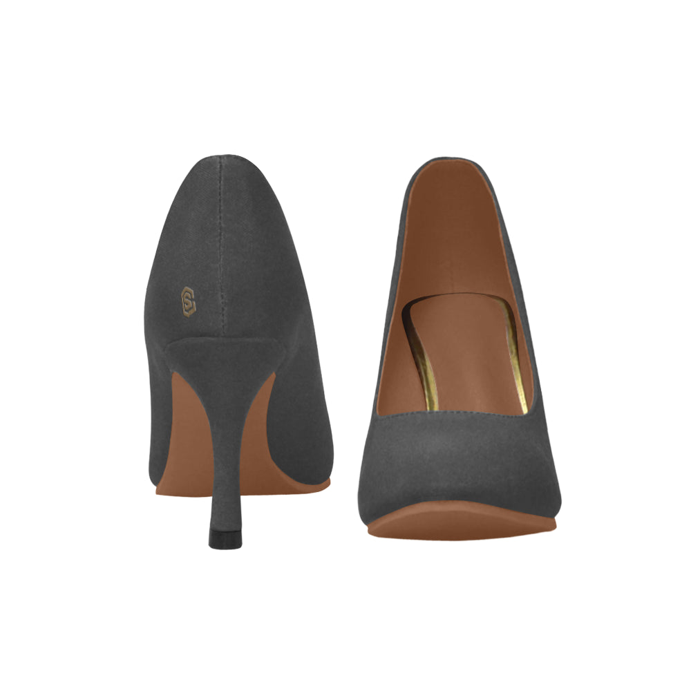 brown logo Women's High Heels (Model 048)