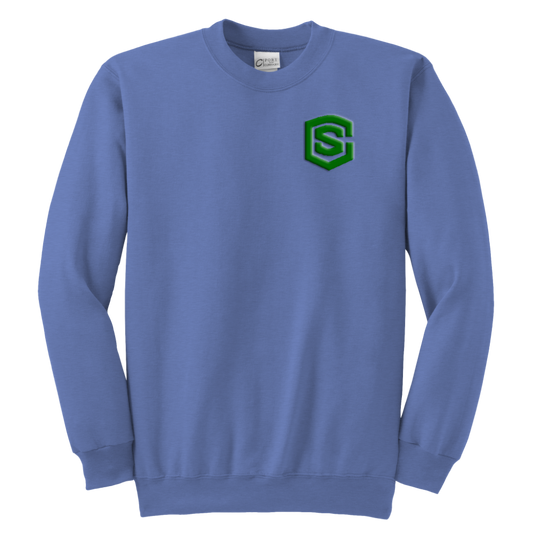 Youth Crewneck Sweatshirt WITH GREEN LOGO