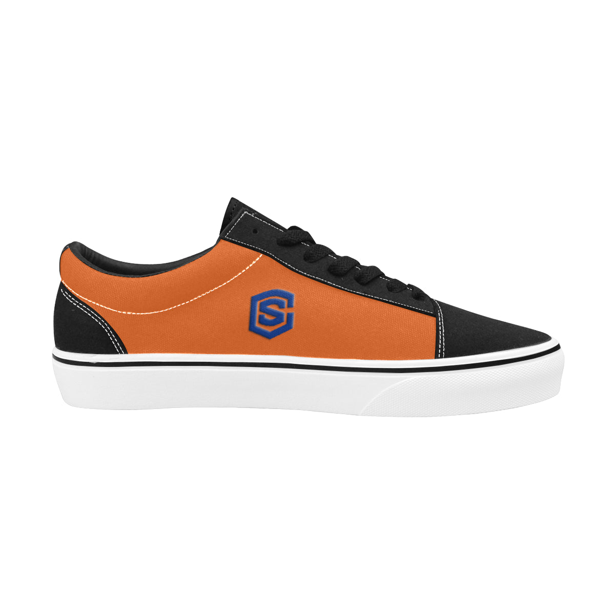 blue logo Men's Low Top Skateboarding Shoes (Model E001-2)
