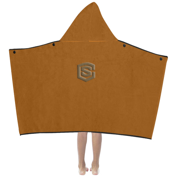 Orange Kids' Hooded Bath Towels with Brown Logo Kids' Hooded Bath Towels