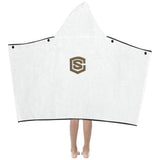 White Kids' Hooded Bath Towels with Brown Logo Kids' Hooded Bath Towels