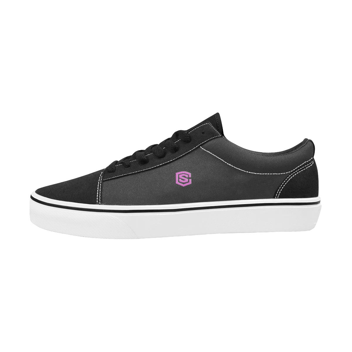 pink logo Women's Low Top Skateboarding Shoes (Model E001-2)