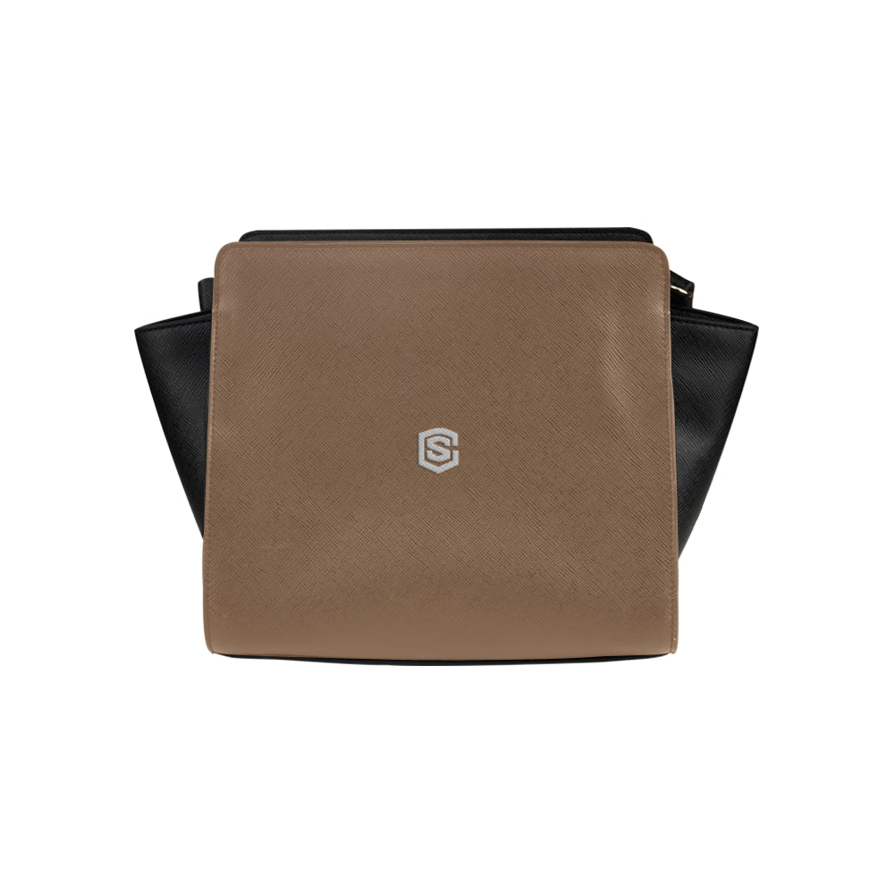 DARK ORANGE SATCHEL BAG silver logo Satchel Bag (Model 1635)