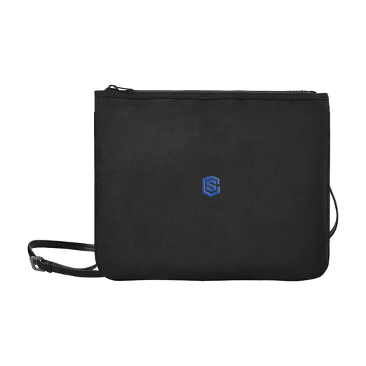 BLACK SLIM CLUTCH BAG blue logo Slim Clutch Bag (Model 1668)