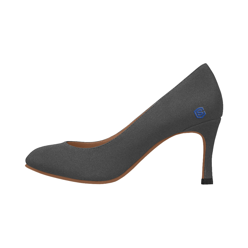 MAROON Women's High Heels blue logo Women's High Heels (Model 048)