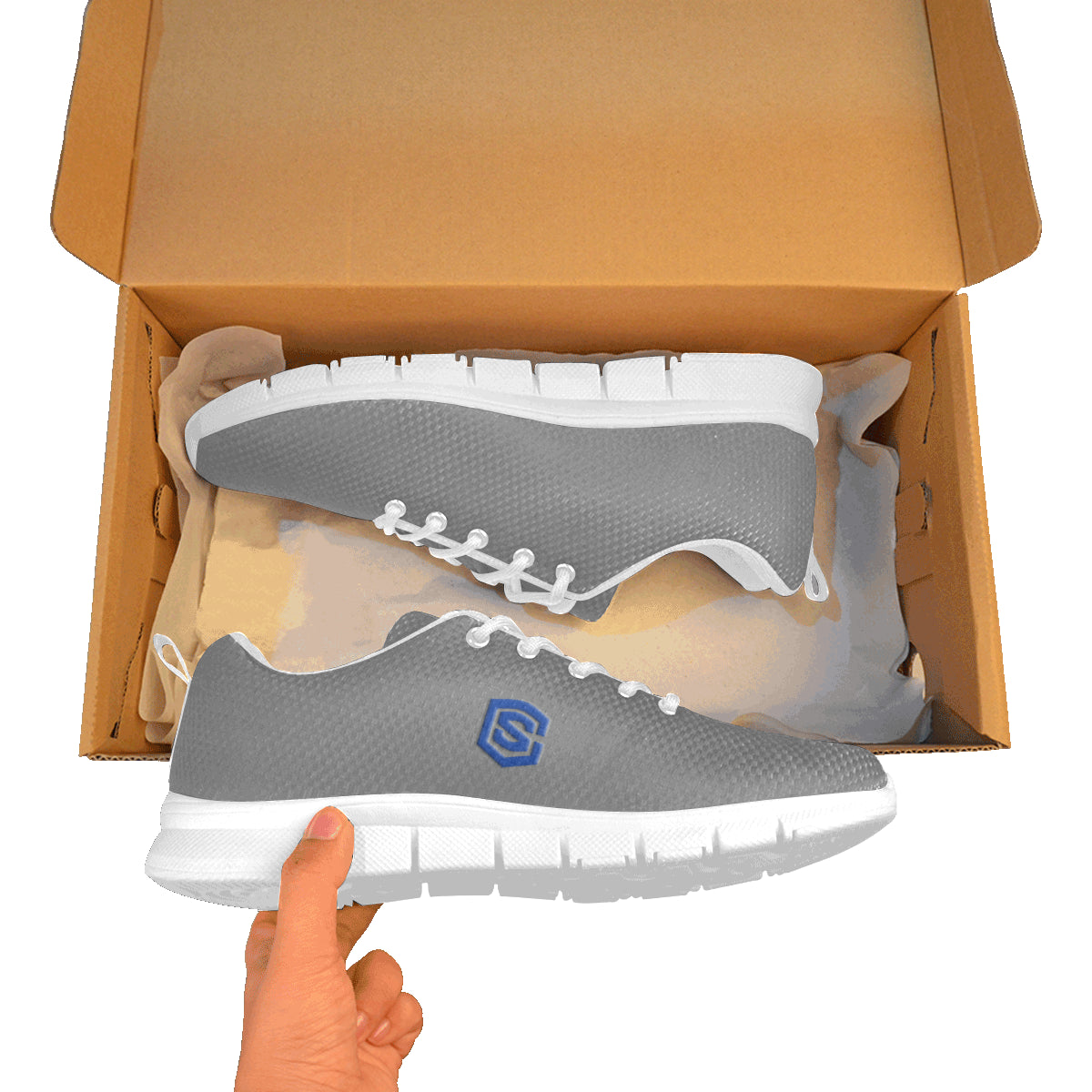 blue logo Women's Breathable Running Shoes (Model 055)