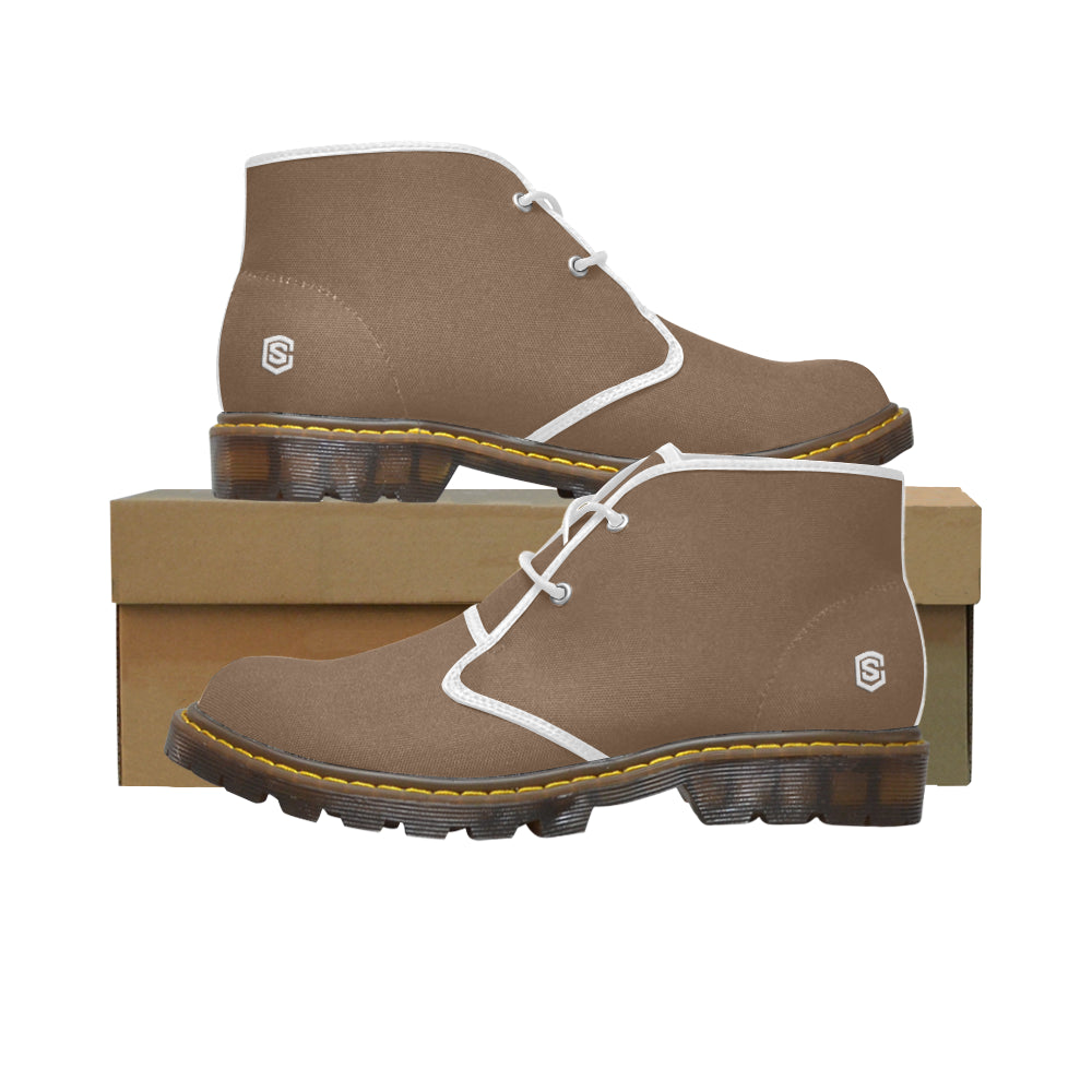 white Men's Canvas Chukka Boots (Model 2402-1)