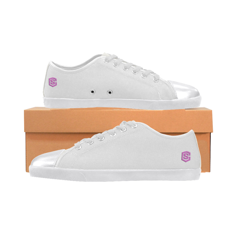 pink logo Women's Canvas Shoes (Model 016)