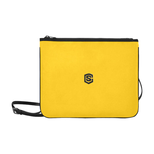 ORANGE SLIM CLUTCH BAG black logo Slim Clutch Bag (Model 1668)