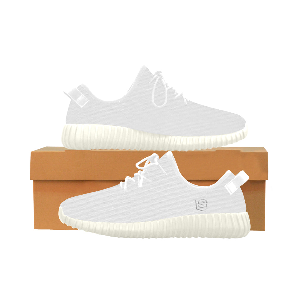 white logo Grus Women's Breathable Woven Running Shoes (Model 022)