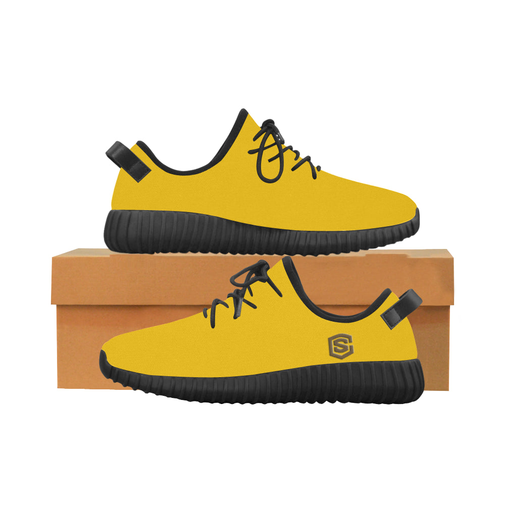 brown logo Grus Men's Breathable Woven Running Shoes (Model 022)