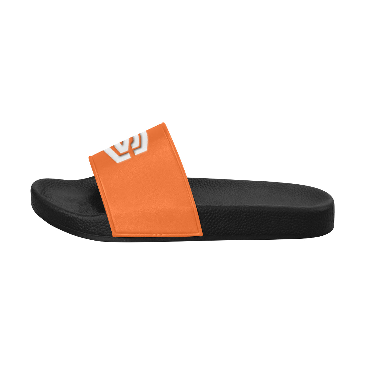 white logo Men's Slide Sandals (Model 057)