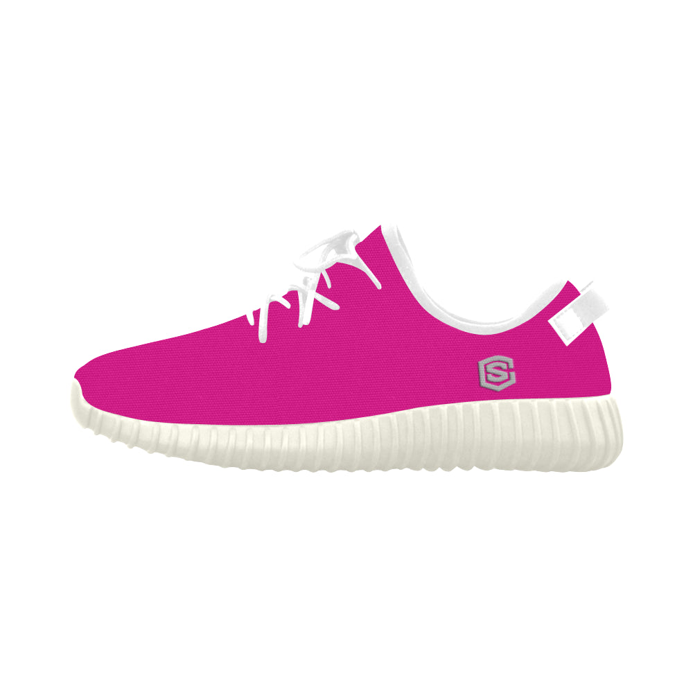 silver logo Grus Women's Breathable Woven Running Shoes (Model 022)